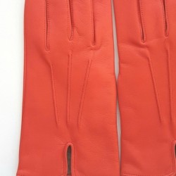 Gants en Cuir d'Agneau Capucine Cowboy Doublés Cachemire.