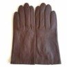 Gants en Cuir d'Agneau, Tobacco Capucine Doublure Soie.