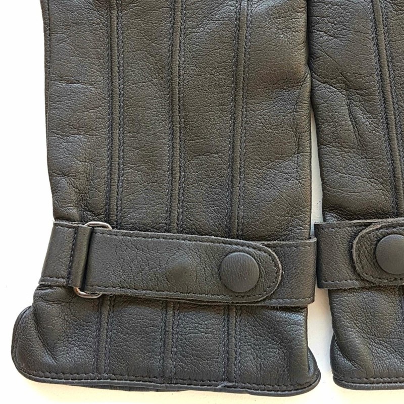 Gants en Cuir d'Agneau Gris Arthur Doublure Soie.