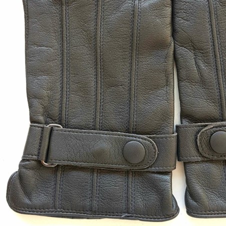 Gants en Cuir d'Agneau Gris Arthur Doublure Soie.