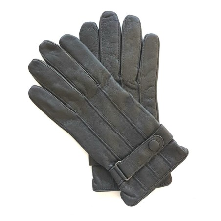 Gants en Cuir d'Agneau Gris Arthur Doublure Soie.