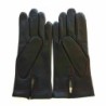 Gants en Cuir d'Agneau Noir Rouge Henri Doublure Soie.