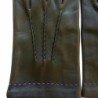 Gants en Cuir d'Agneau Noir Violet Henri Doublure Soie.