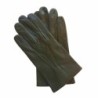 Gants en Cuir d'Agneau Kaki Henri Doublure en Soie.