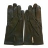 Gants en Cuir d'Agneau Kaki Henri Doublure en Soie.
