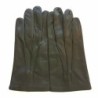 Gants en Cuir d'Agneau Kaki Henri Doublure en Soie.