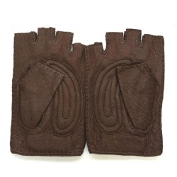 Mitaines en Cuir de Pécari Vison Mathéo Non Doublés.