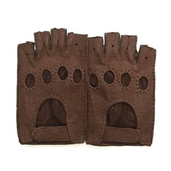 Mitaines en Cuir de Pécari Vison Mathéo Non Doublés.