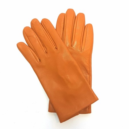 Gants en Cuir d'Agneau Maïs Capucine Doublés Soie.