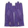 Gants en Cuir d'Agneau Améthyste Capucine Doublés Soie.