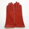 Gants en Cuir d'Agneau Orange Coline Doublés Soie.