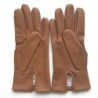 Gants en Cuir d'Agneau Noisette Henri Doublure Soie.