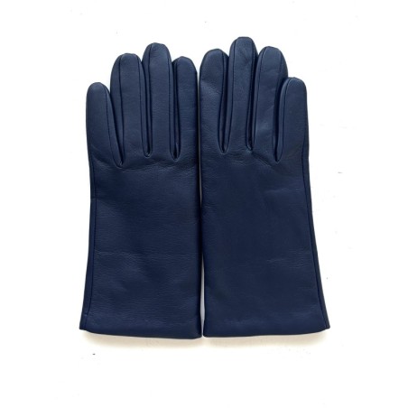 Gants en Cuir d'Agneau Indigo Capucine Doublés Cachemire.
