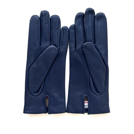 Gants en Cuir d'Agneau Indigo Capucine Doublés Cachemire.
