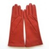 Gants en Cuir d'Agneau Orange Coline Doublés Soie.
