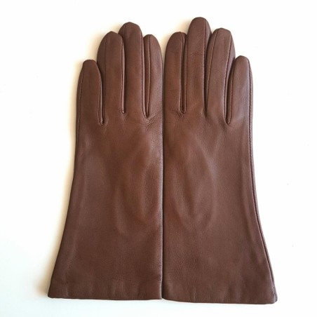 Gants en Cuir d'Agneau Tobacco Coline Doublés Soie.