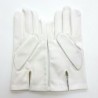 Gants en Cuir d'Agneau Blanc Henri Doublure Soie.