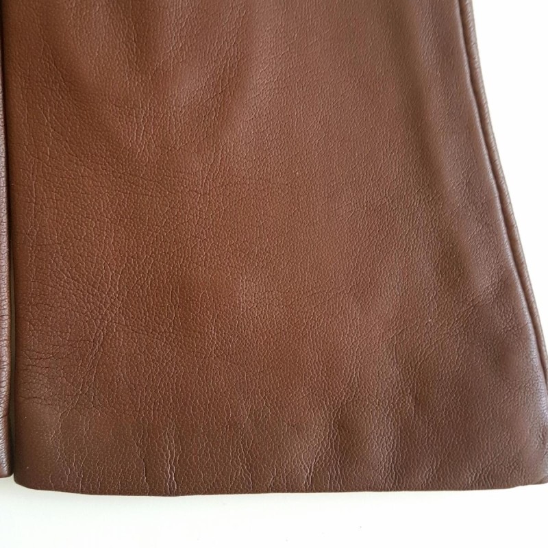 Gants en Cuir d'Agneau Tobacco Coline Doublés Soie.