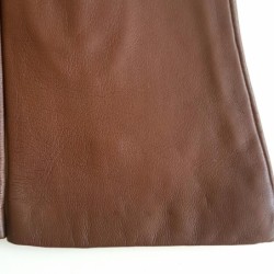 Gants en Cuir d'Agneau Tobacco Coline Doublés Soie.