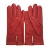Gants en Cuir d'Agneau Rouge Raphaël Doublure Soie.