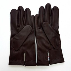 Gants en Cuir d'Agneau Bordeaux Henri Doublure Soie.