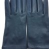 Gants en Cuir d'Agneau Bleu Marine Capucine Doublés Soie.