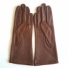 Gants en Cuir d'Agneau Taupe Coline Doublure en Soie.