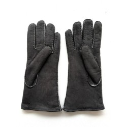 Gants en Cuir d'Agneau Lainé Gris Anastasia.