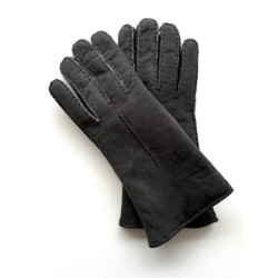 Gants en Cuir d'Agneau Lainé Gris Anastasia.