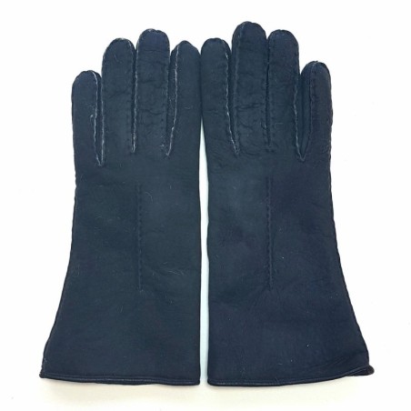 Gants en Cuir d'Agneau Lainé  Noirs  Anastasia.