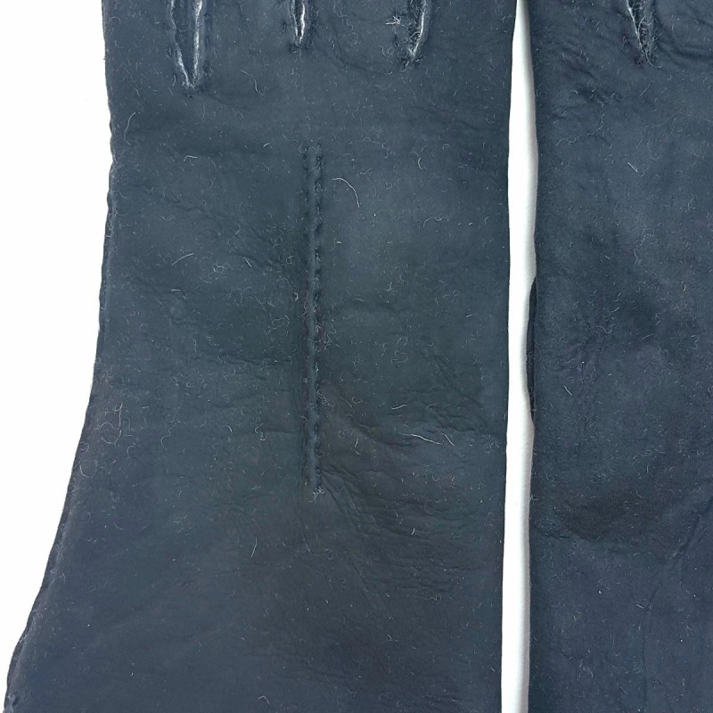 Gants en Cuir d'Agneau Lainé  Noirs  Anastasia.