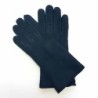Gants en Cuir d'Agneau Lainé  Noirs  Anastasia.