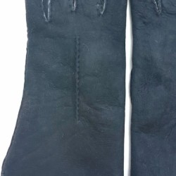 Gants en Cuir d'Agneau Lainé  Noirs  Anastasia.