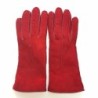 Gants en Cuir d'Agneau Lainé Rouge Anastasia.