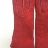 Gants en Cuir d'Agneau Lainé Rouge Anastasia.