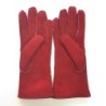 Gants en Cuir d'Agneau Lainé Rouge Anastasia.