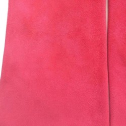 Gant en Cuir Chèvre Velours Fuchsia Coline Bis Doublés en Soie.