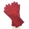 Gants en Cuir d'Agneau Lainé Rouge Anastasia.