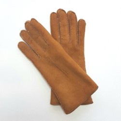 Gants en Cuir d'Agneau Lainé Chesnut Anastasia.