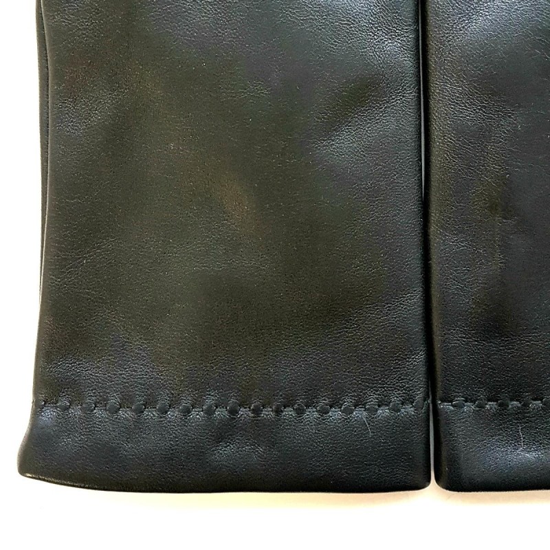 Gants en Cuir d'Agneau Noirs Raphaël Doublés Cachemire.