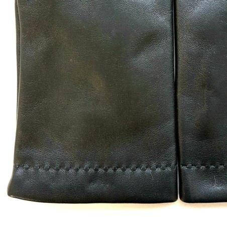 Gants en Cuir d'Agneau Noirs Raphaël Doublés Cachemire.