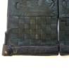 Gants en Cuir d'Agneau Noir Marron Damier Doublure Soie.