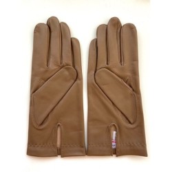 Gants en Cuir d'Agneau Argile Henri Doublure en Soie.