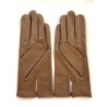 Gants en Cuir d'Agneau Argile Henri Doublure en Soie.