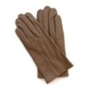 Gants en Cuir d'Agneau Argile Henri Doublure en Soie.