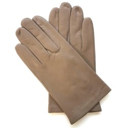 Gants en Cuir d'Agneau Argile Raphaël Doublure Soie.