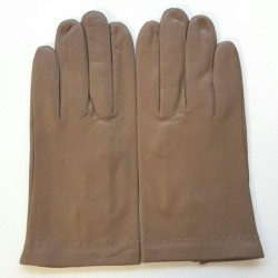Gants en Cuir d'Agneau Argile Raphaël Doublure Soie.