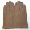 Gants en Cuir d'Agneau Argile Raphaël Doublure Soie.