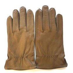 Gants en Cuir d'Agneau Terre de Sienne Antonin Doublure Soie.