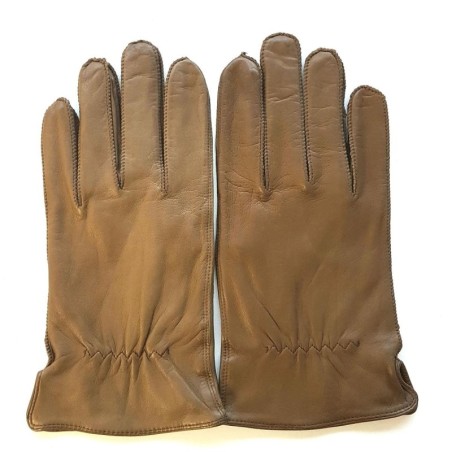 Gants en Cuir d'Agneau Terre de Sienne Antonin Doublure Soie.